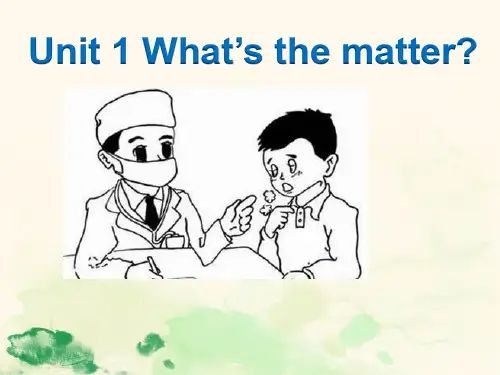 2020人教版go for it 八年级下册英语unit 1 what's the matter s