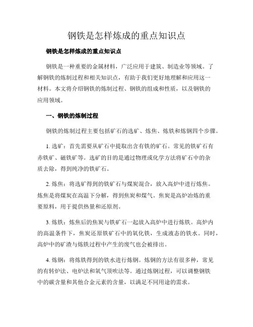 钢铁是怎样炼成的重点知识点