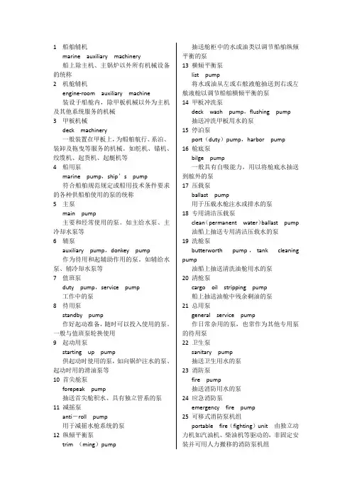船舶专业英语词汇学习