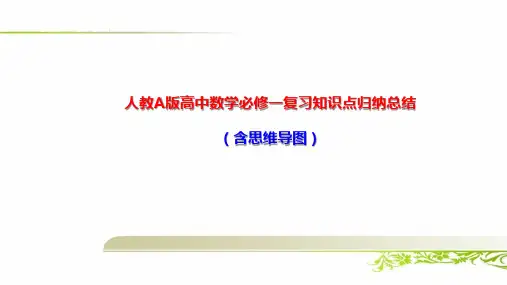 人教A版高中数学必修一复习知识点归纳总结(含思维导图)