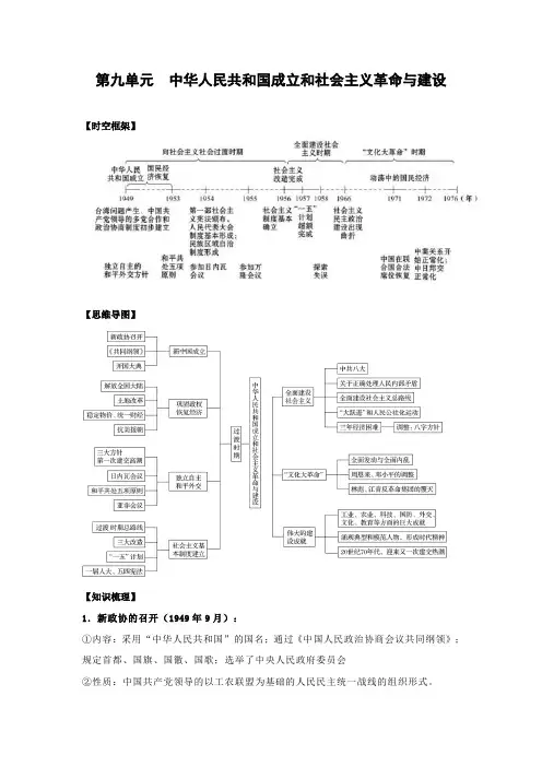 学案1： 中华人民共和国成立和社会主义革命与建设