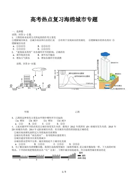 高考热点复习海绵城市专题