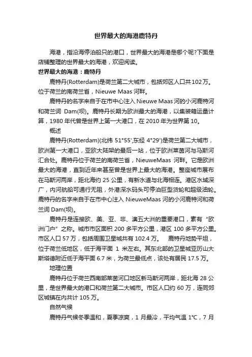 世界最大的海港鹿特丹