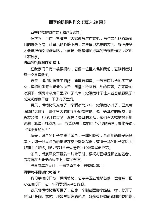 四季的梧桐树作文（精选28篇）