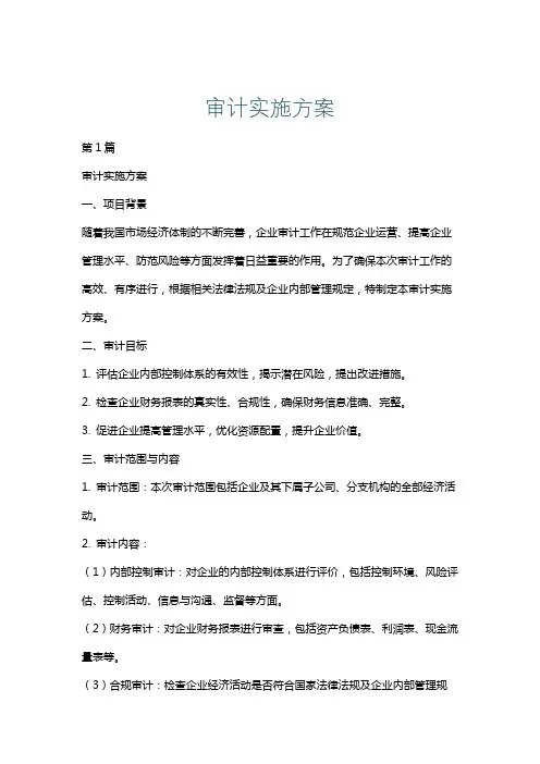 审计实施方案