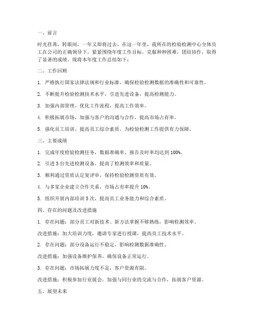 检验检测_年度总结范文