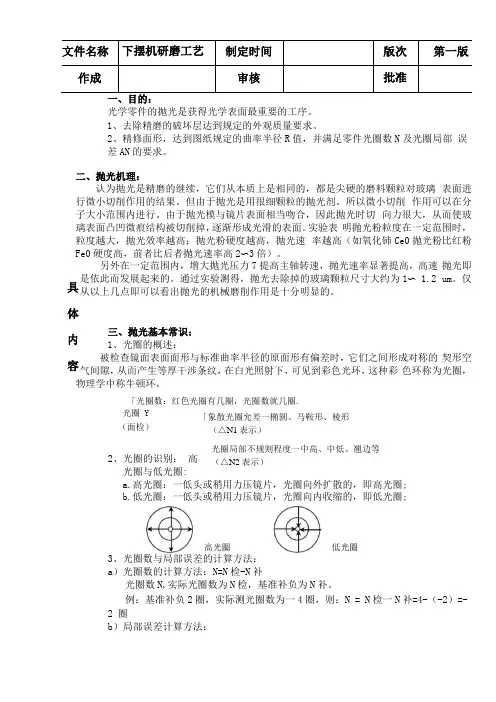 下摆机精磨抛光实用工艺
