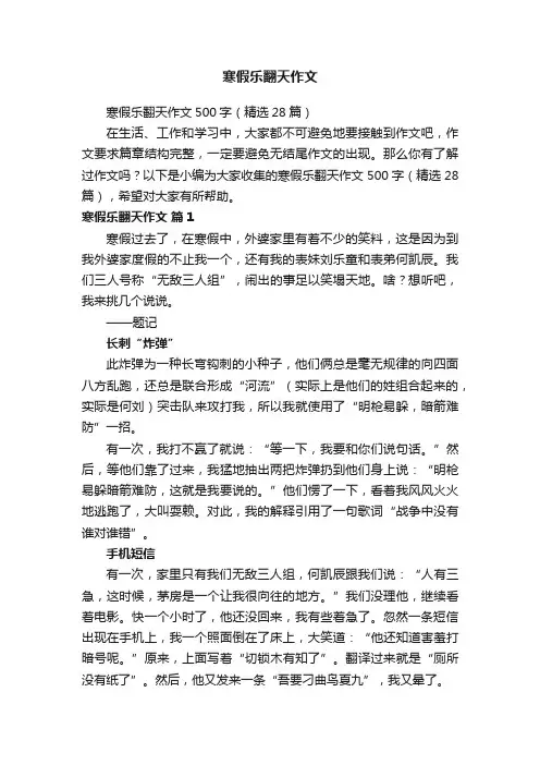 寒假乐翻天作文