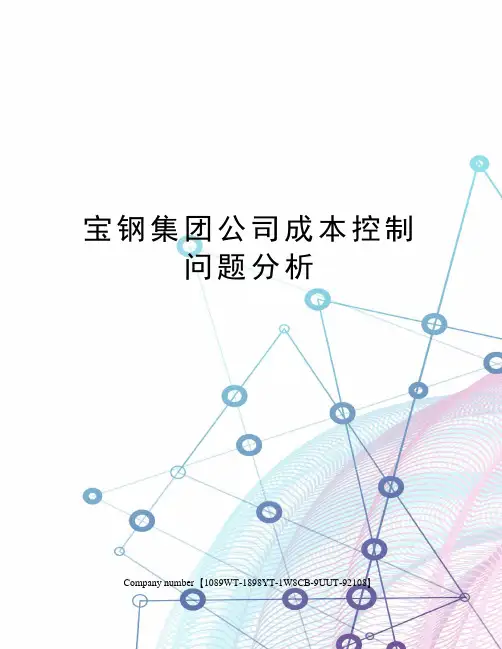 宝钢集团公司成本控制问题分析