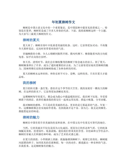 年初夏柳树作文 柳树夏天作文大全(三篇)