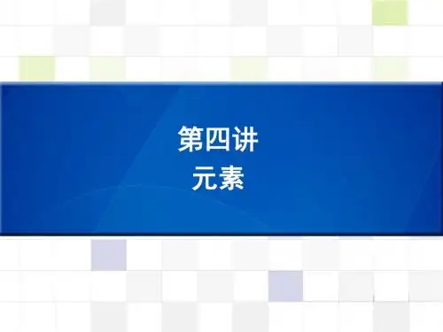 中考化学总复习(深圳版)配套课件第4讲 元素
