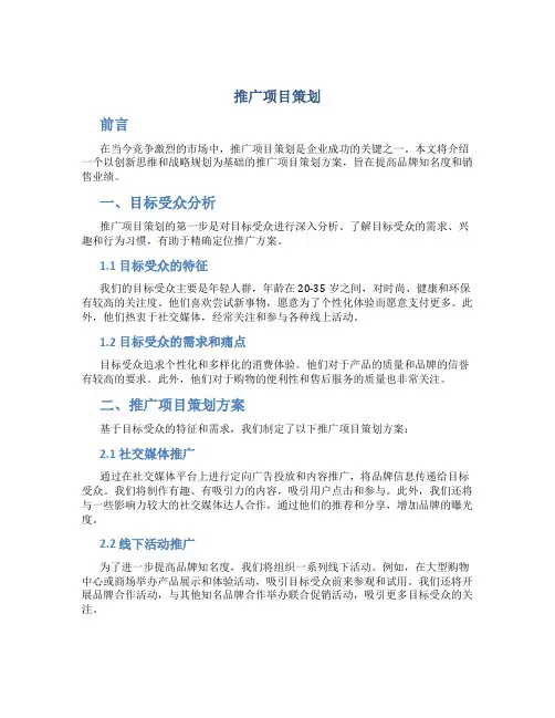 推广项目策划