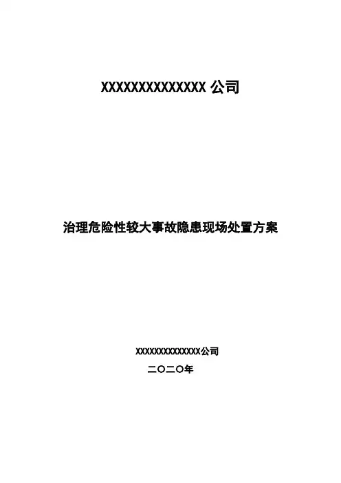 治理危险性较大事故隐患现场处置方案