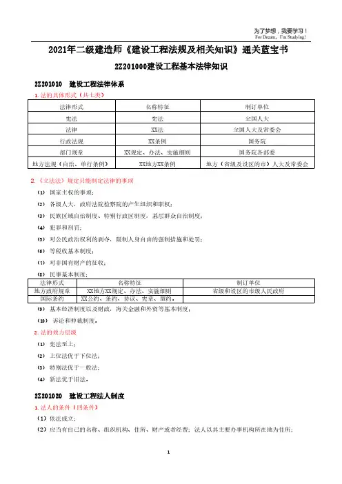 二建法规学霸笔记1