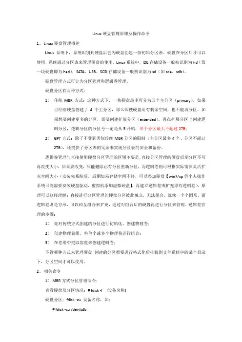 Linux硬盘管理原理及操作命令