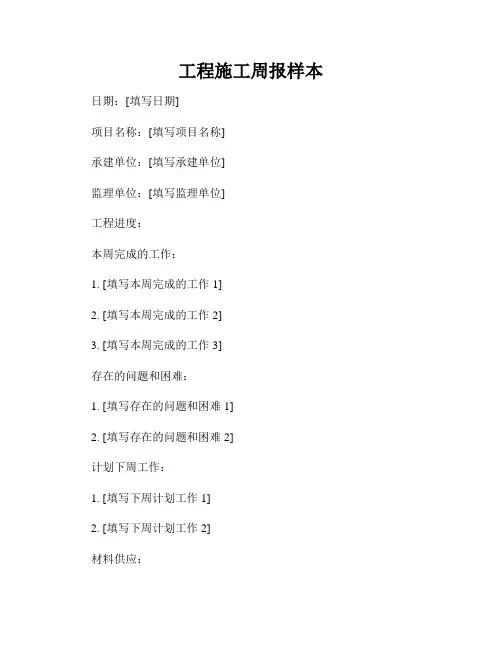 工程施工周报样本