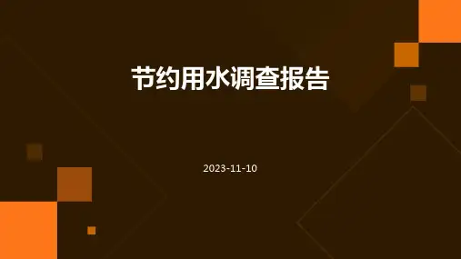节约用水调查报告