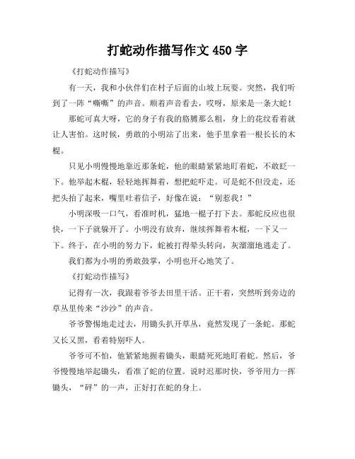 打蛇动作描写作文450字