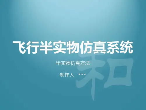 半实物仿真在飞行模拟器中的应用资料