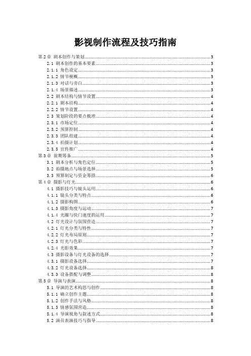 影视制作流程及技巧指南范本1