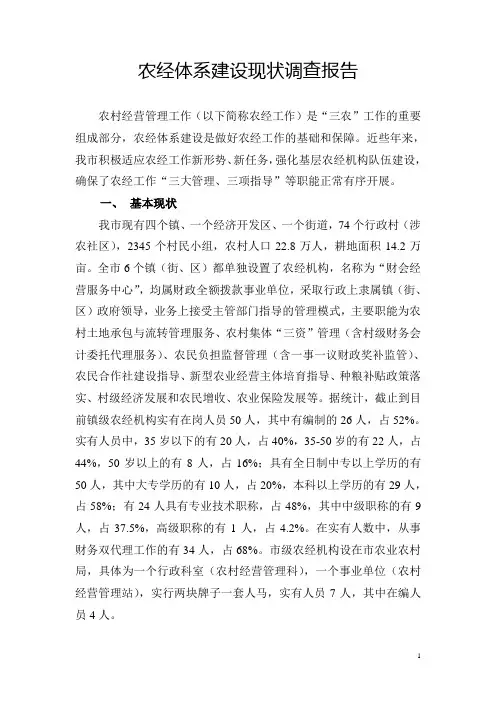 农经体系建设现状调查报告