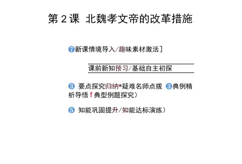 高中历史选修1课件：《北魏孝文帝的改革措施》