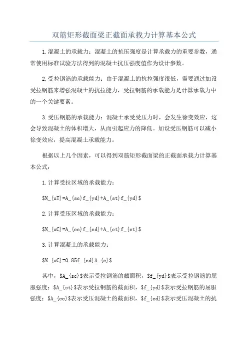双筋矩形截面梁正截面承载力计算基本公式