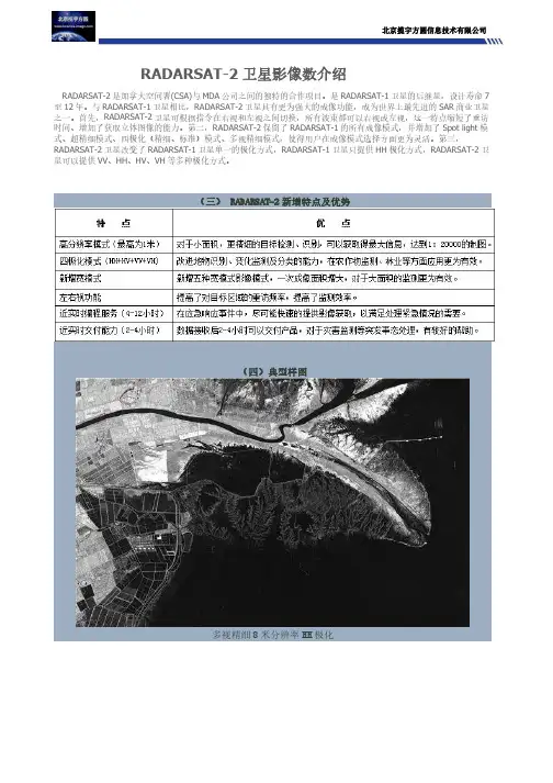 RADARSAT-2卫星影像数据介绍及 RADARSAT-2卫星影像价格