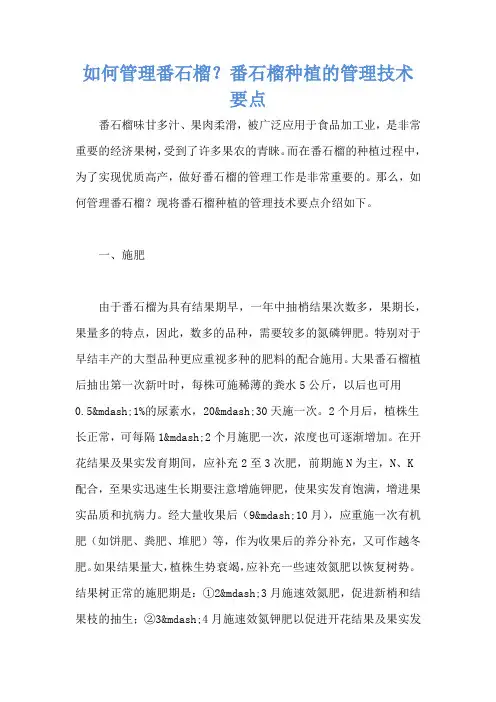 如何管理番石榴？番石榴种植的管理技术要点