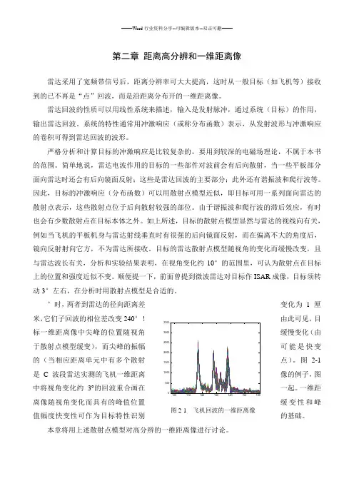 雷达成像技术(保铮word版)-第二章-距离高分辨和一维距离像