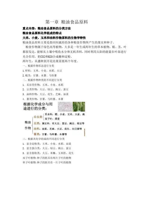 食品原料学期末复习资料
