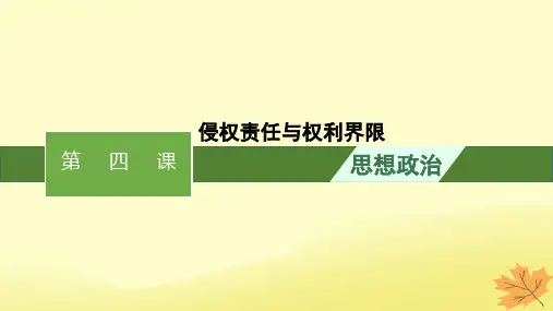 2024版高考政治一轮总复习第一单元民事权利与义务第4课侵权责任与权利界限课件部编版选择性必修2