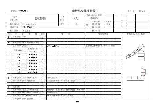 悬点电极修整作业指导书