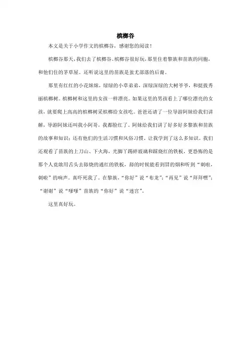 槟榔谷_小学作文
