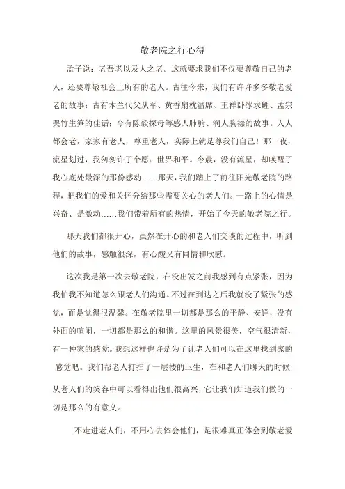 敬老院之行心得