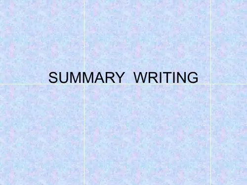 英语总结的写法SUMMARY__WRITING