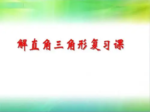 解直角三角形复习课