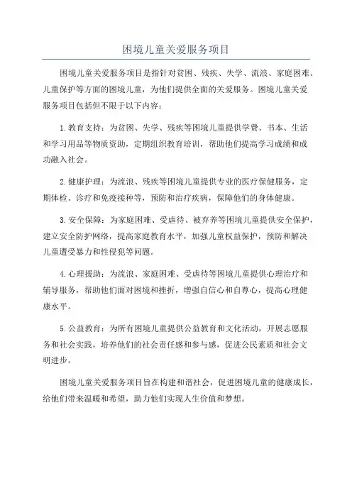 困境儿童关爱服务项目