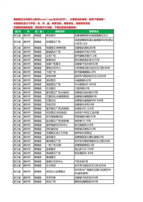 2020新版浙江省湖州市德清县复印工商企业公司商家名录名单黄页联系电话号码地址大全40家