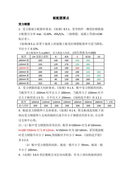 板配筋总结