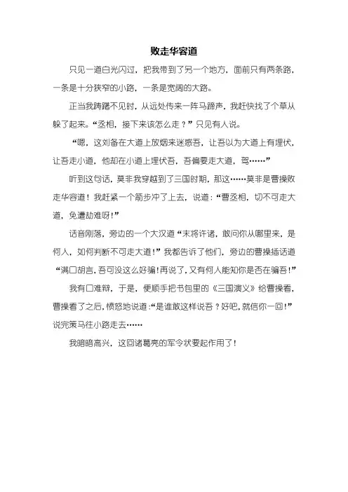 五年级作文：败走华容道作文400字