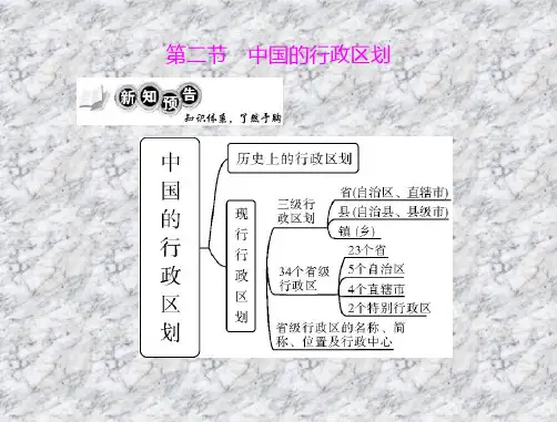 八年级地理上册_第一章_第二节_中国的行政区划课件_湘教版