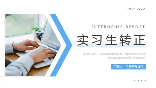 简约实习生转正部门考核答辩PPT模板