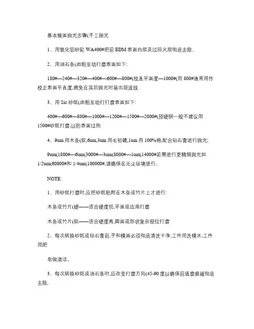 基本镜面抛光步骤(手工抛光)(精)