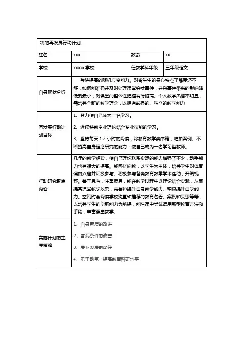 我的再发展行动计划