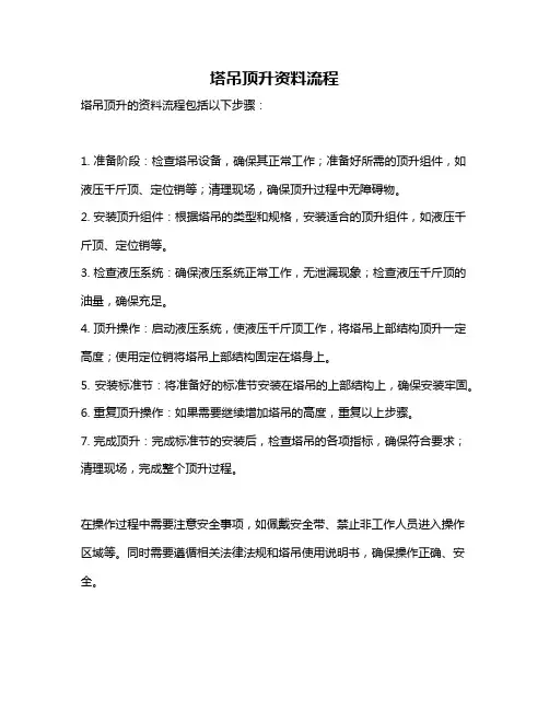 塔吊顶升资料流程