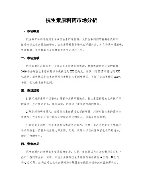 抗生素原料药市场分析