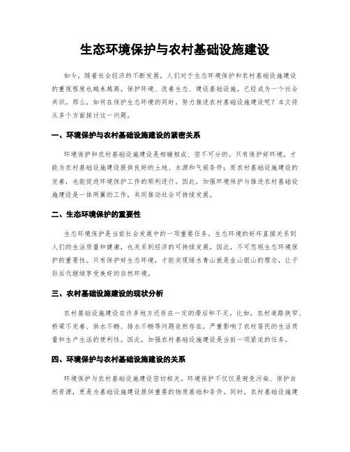 生态环境保护与农村基础设施建设