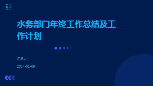 水务部门年终工作总结及工作计划