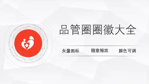 颜色可调随意缩放矢量图标品管圈圈徽大全PPT模板